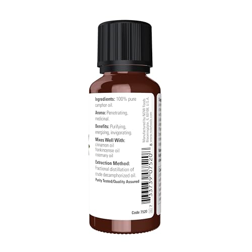 Buy now NOW Essential Oils, Camphor Oil, Camphorous Aromatherapy Scent, 100% Pure and Purity Tested, Vegan, Child Resistant Cap, 1-Ounce at indiglob india