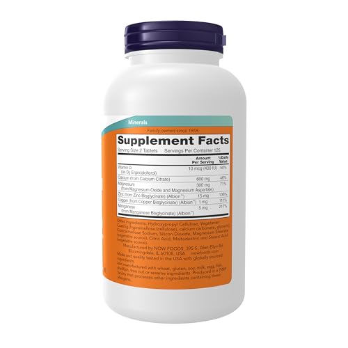 Buy now NOW Foods Supplements, Calcium Citrate with Vitamin D, Magnesium, Zinc, Copper, and Manganese, 250 Tablets at indiglob india