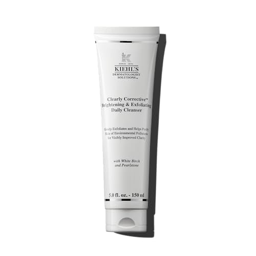 Buy now Kiehl's Clearly Corrective Brightening & Exfoliating Daily Cleanser, Gentle Face Wash for All Skin Types, Purifies & Exfoliates, Removes Dirt & Oil, with White Birch Extract & Peony Extract - 5 fl oz at indiglob india