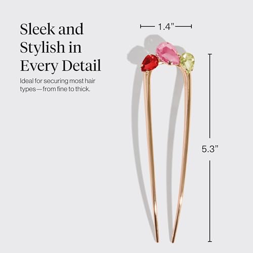 Buy now Kitsch French Hair Pins for Women â€“ Elegant & Durable Metal Hair Fork for Updos, Chignon, Bun & Twist Hairstyles, Secure Hold All Day, Comfortable Fit | Ideal Gifts for Women- Gold, 1pc at indiglob india