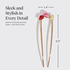 Buy now Kitsch French Hair Pins for Women â€“ Elegant & Durable Metal Hair Fork for Updos, Chignon, Bun & Twist Hairstyles, Secure Hold All Day, Comfortable Fit | Ideal Gifts for Women- Gold, 1pc at indiglob india