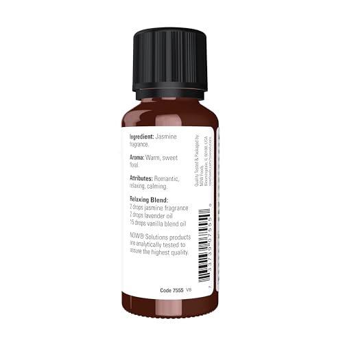 Buy now NOW Essential Oils, Jasmine Fragrance, Romantic Aromatherapy Scent, Steam Distilled, 100% Pure, Vegan, Child Resistant Cap, 1-Ounce at indiglob india