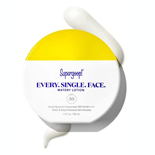 Buy now Supergoop! Every. Single. Face. Watery Lotion - 1.7 fl oz - Broad Spectrum SPF 50 PA++++ Sunscreen Lotion - Water & Sweat Resistant - All Skin Types at indiglob india