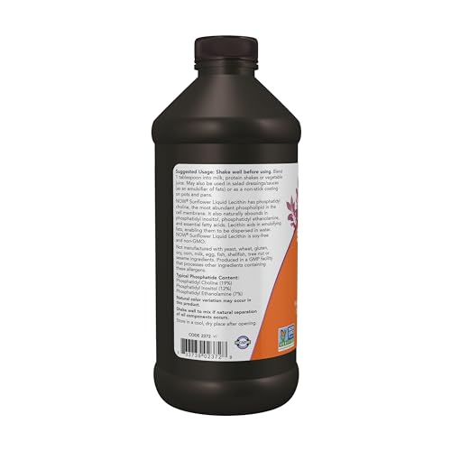 Buy now NOW Supplements, Sunflower Lecithin with naturally occurring Phosphatidyl Choline and Other Phosphatides, Liquid, 16-Ounce at indiglob india