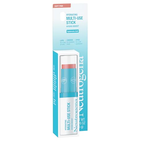 Buy now Neutrogena Hydro Boost Hydrating Multi-Use Makeup Stick with Hyaluronic Acid, Gentle Multi-Use Colored Makeup Balm to Brighten Lips, Cheeks & Eyes, Non-Comedogenic, Soft Pink, 0.26 oz at indiglob india