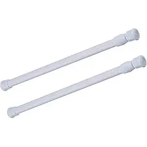Buy now Tension Rods, 4 Pack 15.7-28 Inches Adjustable Spring Steel Cupboard Bars Tension Curtain Rod Shower Rod Extendable Width 28-48 inch White02 at indiglob india