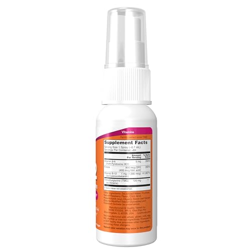 Buy now NOW Foods Supplements, Vitamin B-12 Liposomal Spray with Folic Acid, TMG and B-6, 2-Ounce at indiglob india