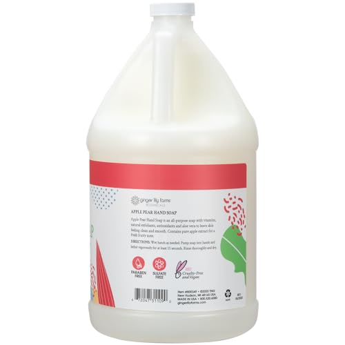 Buy now Ginger Lily Farms Botanicals All-Purpose Liquid Hand Soap Refill, 100% Vegan & Cruelty-Free, Apple Pear Scent, 1 Gallon (128 fl. oz.) at indiglob india