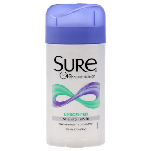 Buy now Sure Deodorant 2.7 Ounce Original Solid Unscented (79ml) Pack of 6 at indiglob india