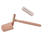 Buy now Kitsch Double Edge Safety Razors for Women and Men, Long Metal Handle and Stainless Steel Single Blade Razor with 5 Double Edge Refills, for Shaving and Travel Essentials - Terracotta at indiglob india