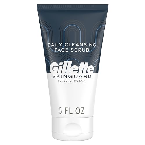 Buy now Gillette SkinGuard Face Scrub for Men, 5 oz Daily Cleansing Exfoliating Face Scrub with Shea Butter and Charcoal at indiglob india
