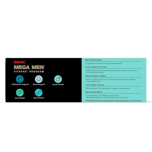 Buy now GNC Men's 30+ Vitapak Program | 5-in-1 Daily Multivitamins and Minerals | Supports Healthy Bones and Stress Relief | 30 Servings at indiglob india