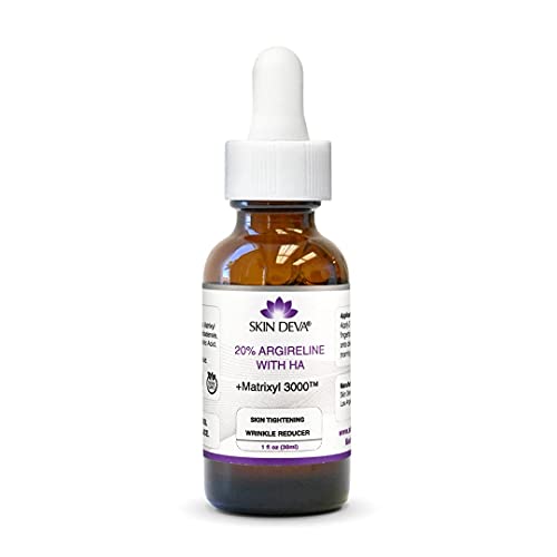 Buy now SKIN DEVA 20% Argireline Serum with Matrixyl 3000 Pure Hyaluronic Acid Serum For Face Deep Wrinkle Reducer Anti Aging Tones Skin and Stimulates Collagen Peptides Serum For Face at indiglob india