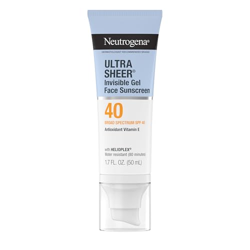 Buy now Neutrogena Ultra Sheer Invisible Gel Face Sunscreen SPF 40, Facial Sunscreen & Moisturizer, Vitamin E, Matte Finish, Makeup Primer, Travel Size, 80 Minutes Water-Resistant, 1.7 oz at indiglob india
