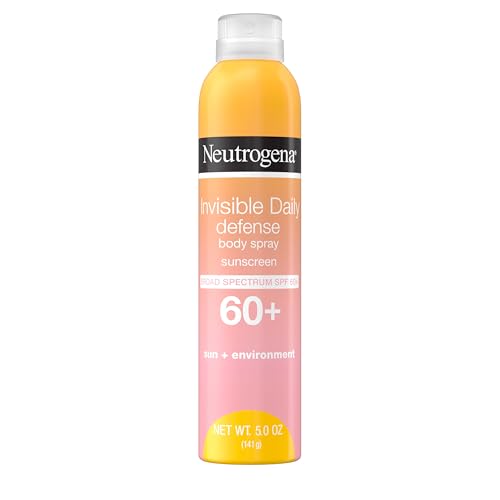Buy now Neutrogena Invisible Daily Defense Body Sunscreen Spray, Broad Spectrum SPF 60+, Oxybenzone-Free & Water-Resistant, Sun & Environmental Aggressor Protection, Antioxidant Complex, 5.0 oz at indiglob india