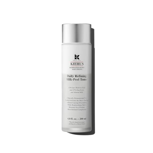 Buy now Kiehl's Daily Refining Milk-Peel Toner, Gentle Exfoliating Facial Toner, Refines Skin Texture, Brightens & Softens Skin, Restores Moisture, with Lipo-Hydroxy Acid & Almond Milk - 6.8 fl oz at indiglob india