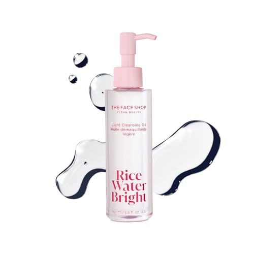 Buy now The Face Shop Rice Water Bright Light Facial Cleansing Oil, Daily Makeup Remover, Oil Cleanser, Vegan, Korean Skin Care with Jojoba Oil, Face Pore Cleanser, 150ml at indiglob india