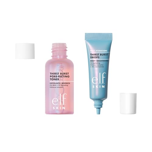 Buy now e.l.f. SKIN Thirst Burst Dew-O, Travel-Sized Skincare Set, Exfoliating Facial Toner & Hydrating Serum Drops, Gives Skin A Dewy, Bouncy Glow, Vegan & Cruelty-Free at indiglob india
