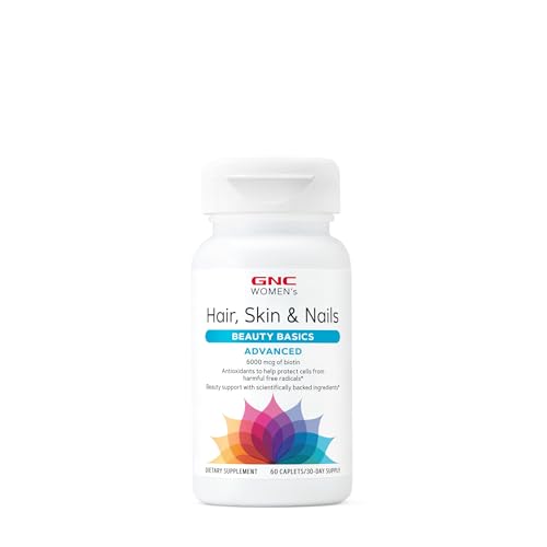 Buy now GNC Women's Advanced Hair, Skin & Nails Daily Multivitamin Blend for Women, Clinically Studied Beauty Support Containing Biotin, Hyaluronic Acid, Collagen, Lutein, 60 Caplets at indiglob india