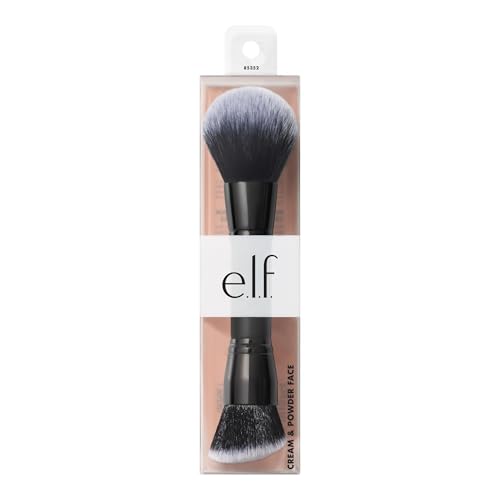 Buy now e.l.f. Dual-Ended Cream + Powder Brush, Two-in-One Makeup Brush For Creating A Gorgeous, Airbrushed-looking Complexion, Vegan & Cruelty-free at indiglob india