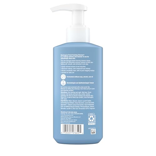 Buy now Neutrogena Fresh Foaming Facial Cleanser, All-In-One Makeup Remover Face Wash for Nor-mal to Oily Skin Deeply Cleanses & Removes Waterproof Makeup, Soap-Free, Non-Comedogenic, 8.5 fl. oz at indiglob india