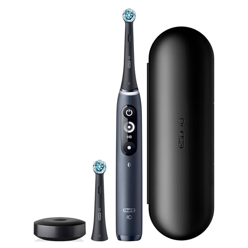 Buy now Oral-B iO Deep Clean + Protect Rechargeable Electric Toothbrush, Black, iO Series 7, 2 Replacement Brush Heads, Charging Travel Case at indiglob india