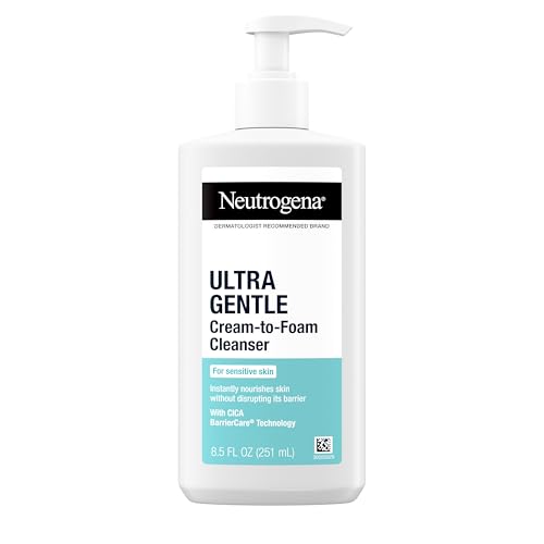 Buy now Neutrogena Ultra Gentle Cream to Foaming Face Wash for Sensitive Skin, Fragrance-Free Gentle Facial Cleanser, Hypoallergenic Skin Care, Non-Comedogenic Makeup Remover, 8.5 oz at indiglob india