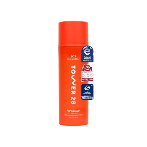 Buy now Tower 28 SOS Gel Facial Cleanser - Hydrating Face Wash + Makeup Remover for Sensitive Skin - Soothing + Gentle Face Cleanser with Aloe Vera, Oat Extract + Minerals - Fragrance-Free Skin Care (5 oz) at indiglob india