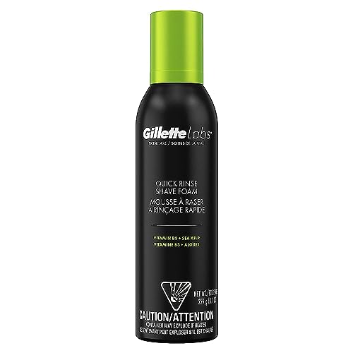 Buy now Gillette Labs Quick Rinse Lightweight Shave Foam for Men, Shaving Foam that Helps Protect the Skin, 8.1 OZ at indiglob india