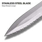 Buy now KLEIN TOOLS DK16 Double-Edged Duct Knife, Serrated Stainless Steel Blade, Designed for Duct Board and Insulation, Fixed Blade Knife with Sheath, 5-1/2-Inch at indiglob india