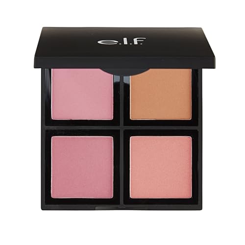 Buy now e.l.f. Cosmetics Powder Blush Palette, Four Blush Shades for Beautiful, Long-Lasting Pigment, Light at indiglob india