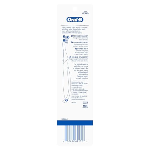 Buy now Oral-B Kid's Manual Toothbrush Featuring Marvel's Spiderman, Soft Bristles, for Children and Toddlers 3+, 2 Count at indiglob india