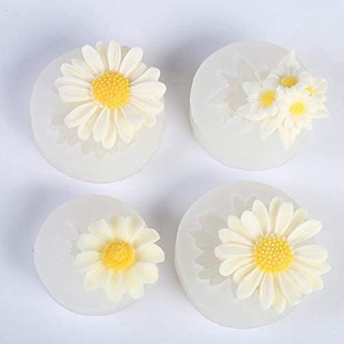 Buy now 4 Pack Chamomile & Daisy Resin Candle Mold - Single & Four Flower Designs at indiglob india