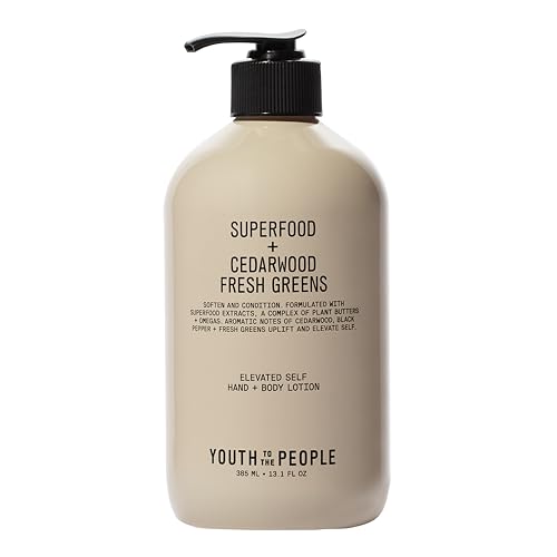 Buy now Youth To The People Superfood Hand + Body Lotion (13.1 fl oz), Omega-Rich Plant Butters + Antioxidants Moisturizer, Soothes Dry + Dull Skin, Non-Greasy, Aromatic Fragrance, Vegan at indiglob india