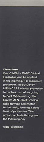 Buy now Dove Men+Care Deodorant, 96H Clinical Protection Antiperspirant, Clean Comfort 4-Pack â€“ Prescription Strength Wetness Protection with Â¼ Moisturizers, 1.7 Oz Ea at indiglob india