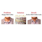 Buy now Slick Collar Shirt Collar Support System set with 3 adjustable, 10 premium Collar Stays & a Durable tin Travel EDC Box in White at indiglob india