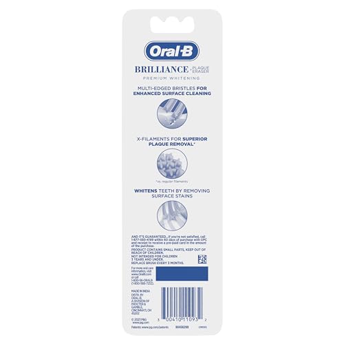 Buy now Oral-B Brilliance Premium Whitening Toothbrush with Plaque Eraser, Medium, Sky Blue and Gray, 2 Count at indiglob india
