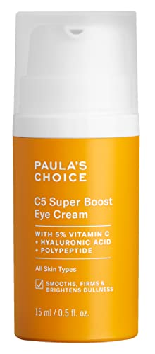 Buy now Paula's Choice C5 Super Boost Eye Cream for Dark Circles, Puffy Eyes, Fine Lines & CrowÆ’??s Feet, Eye Repair Cream with 5% Vitamin C, Hyaluronic Acid & Peptides, Fragrance Free, 0.5 fl oz at indiglob india
