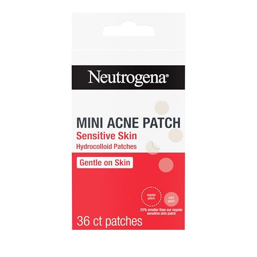 Buy now Neutrogena Mini Acne Patches for Sensitive Skin, Small Hydrocolloid Acne Spot Treatment Reduces the Look of Blemishes in 6-8 Hours, Gentle Non-Medicated Blemish Patches, 36 ct at indiglob india