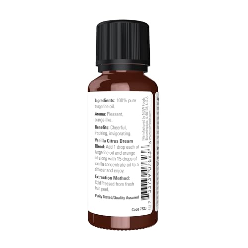 Buy now NOW Essential Oils, Tangerine Oil, Cheerful Aromatherapy Scent, Cold Pressed, 100% Pure, Vegan, Child Resistant Cap, 1-Ounce at indiglob india