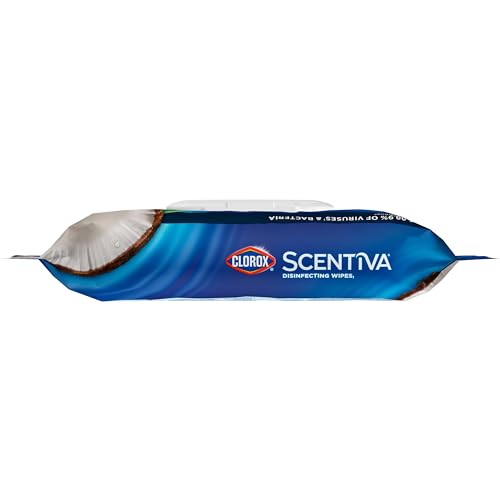 Buy now Clorox Scentiva Disinfecting Wipes, Coconut and Waterlily, 75 Count, Pack of 3 (Package May Vary) at indiglob india