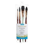 Buy now Princeton Artist Brush Neptune Series 4750 - 4-Piece Synthetic Squirrel Watercolor Paint Brush Set- Includes Aquarelle ??ƒ?� Oval Wash ?« & 2 Round Brushes Sizes 4 & 12 at indiglob india