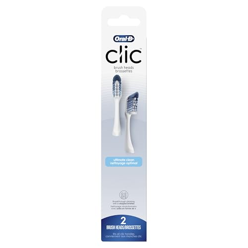 Buy now Oral-B Clic Toothbrush replacement heads, 2 count toothbrushes, white refill brush heads at indiglob india