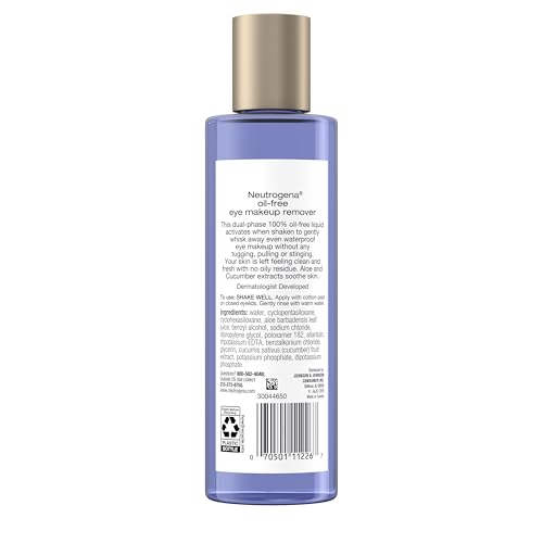 Buy now Neutrogena Oil-Free Eye Makeup Remover & Cleanser, Gentle & Non-Greasy Makeup Remover for Waterproof Mascara, 8 fl. Oz, 2 Pack at indiglob india