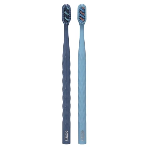 Buy now Oral-B Brilliance Premium Whitening Toothbrush with Plaque Eraser, Medium, Sky Blue and Gray, 2 Count at indiglob india
