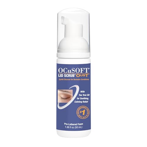 Buy now OCuSOFT Oust Demodex Foam Cleanser - Extra Strength - Foaming Cleanser for Eyelids & Eyelashes with Tea Tree Oil - Eyelid Cleanser to Remove Oil, Debris & Pollen - 1.68 fl oz at indiglob india