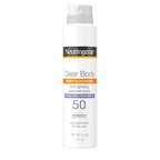 Buy now Neutrogena Clear Body SPF 50 Sunscreen Spray, Non-Greasy, Broad Spectrum Full Body Sunscreen Ideal for Oily Skin Moisturizes & Cools, Non-Comedogenic Spray Sunscreen, Oxybenzone-Free, 5 oz at indiglob india