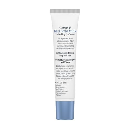 Buy now CETAPHIL Deep Hydration Refreshing Eye Serum, 0.5 fl oz, 48Hr Hydrating Under Eye Cream to Reduce the Appearance of Dark Circles, With Hyaluronic Acid, Vitamin E & B5 (Packaging May Vary) at indiglob india