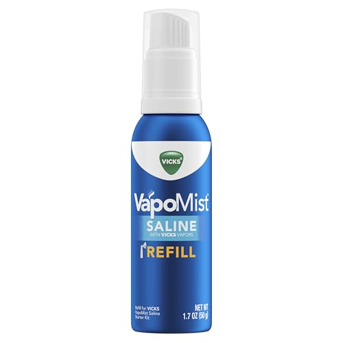 Buy now Vicks VapoMist Saline Refill, Gentle Saline Mist with Soothing Vicks Vapors, Non- Medicated, 1.7 oz at indiglob india