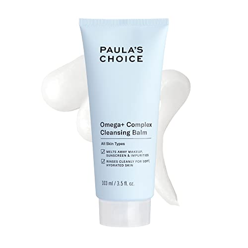 Buy now Paula's Choice Omega Complex Face Cleansing Balm, Double Cleanse Face Wash & Gentle Daily Makeup Remover, Suitable for Dry & Sensitive Skin, Mineral Oil-Free, & Fragrance-Free, 3.5 Fl Oz at indiglob india